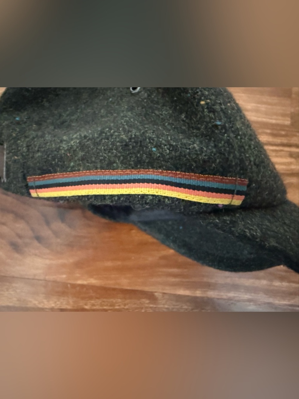 Paul Smith Olive Green Wool Cap with Branded Buckle - Picture 5 of 7